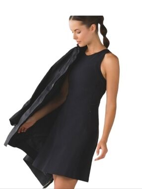 EUC LULULEMON & Go 'Til Dawn' Dress Black Like New - Size US 8 Fit & Flare Style